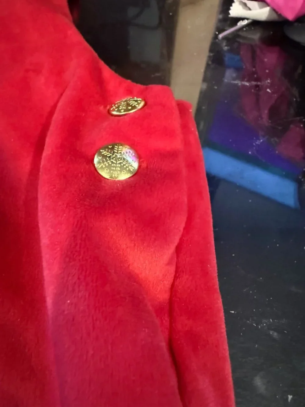 Girl's Scarlett Red Velvet Like Dress Size 7